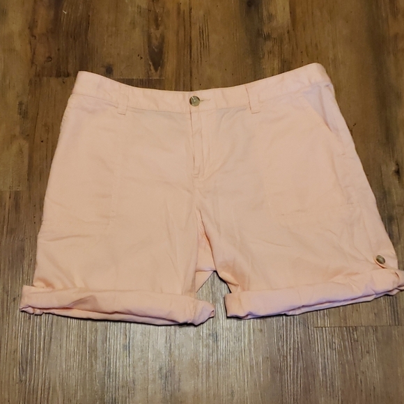 Tommy hilfiger peach pink light roll cuffed shorts - Picture 1 of 5